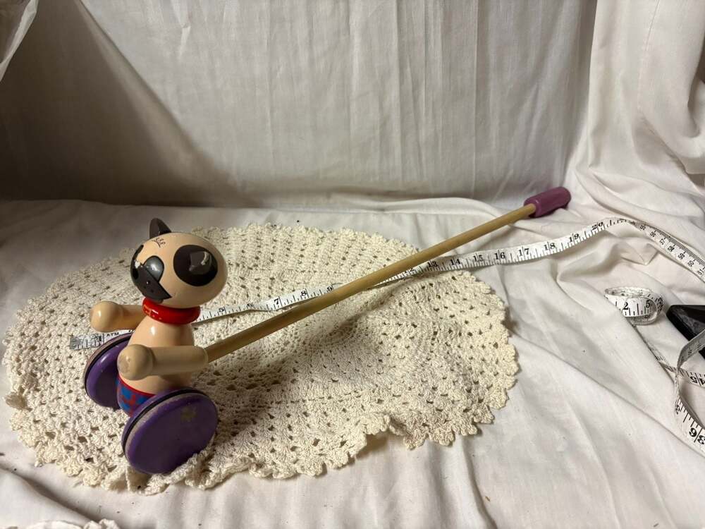 Orange Tree Toys Wooden Pug Dog Push-Along Toy